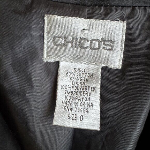 2/$18 SALE! Chicos Blazer Womens Size S Embroidered Jacket Silk Cottagecore - Picture 6 of 7